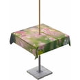 thumbnail image 1 of nqOlkjepod Pink Spring Floral Outdoor Tablecloth with Umbrella Hole & Zipper, Pastoral Summer Flowers Square Table Cover 54x54 Inch, Dining Waterproof Table Cloth Protector for Patio/Party/Picnic, 1 of 7
