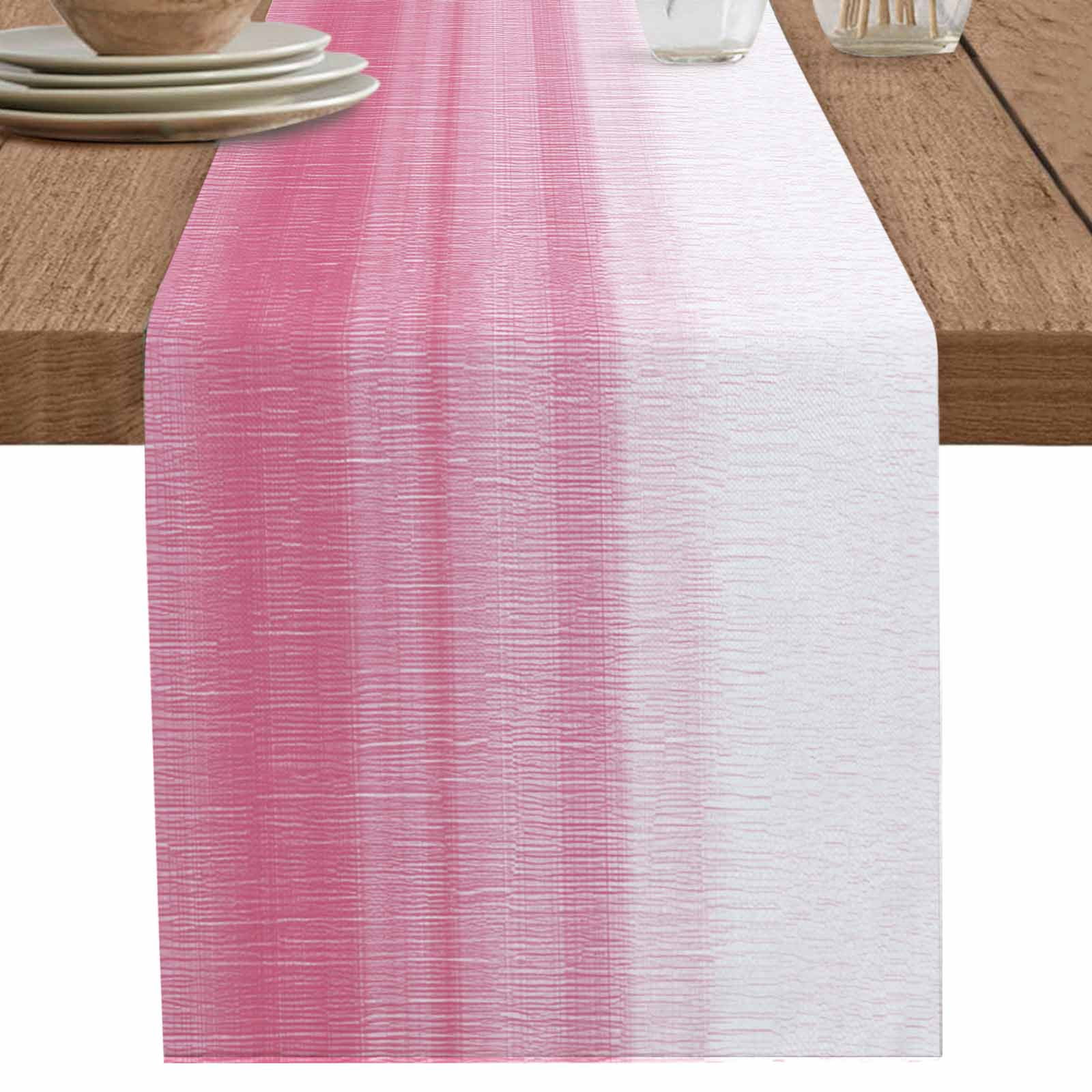 nqOlkjepod Pink White Ombre Table Runner 36 Inches Long Farmhouse Dress ...