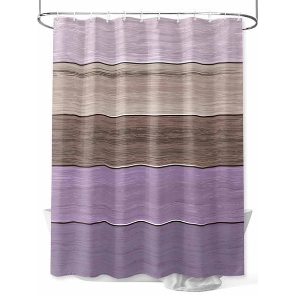nqOlkjepod Purple Brown Shower Curtain, Waterproof Shower Curtains for Bathroom, Farmhouse Country Vintage Wooden Plank Washable Fabric Bathtub Curtain Set Bath Decor with 12 Hooks Standard 72"x72"
