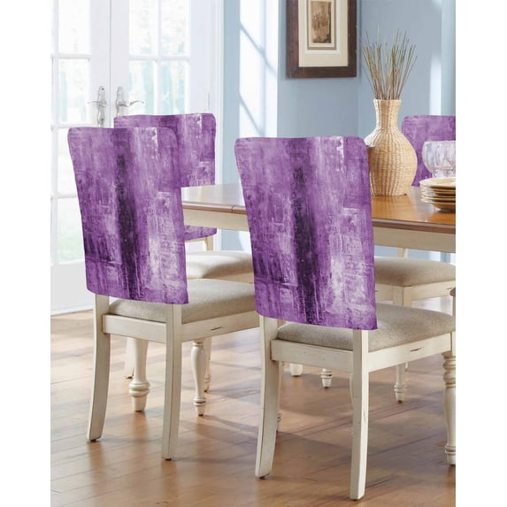 nqOlkjepod Purple Chair Covers Set of 4, Decorative Chair Back Cover, Retro Oil Painting Modern Abstract Art Aesthetics Dining Room Chair Slipcovers Removable Chair Protectors Covers for Party