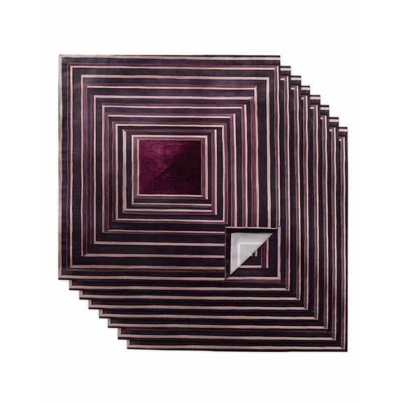 nqOlkjepod Purple Framed Geometric Cloth Napkins Set of 8 Reusable Dinner Napkins, Vintage Modern Abstract Art Cocktail Napkin Washable Table Napkins for Wedding/Holiday Party/Baby Shower 20"x20"