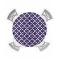 thumbnail image 1 of nqOlkjepod Purple Moroccon Round Tablecloth, Fitted Table Cover with Elastic for 36"-44" Round Tables, Country Chic Ethnic Minimalist Motifs Table Cloth Outdoor Dinning Party Waterproof Tablecloths, 1 of 6
