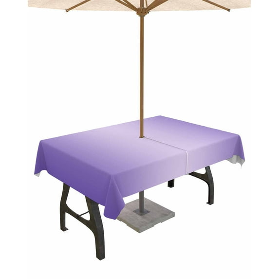nqOlkjepod Purple Ombre Outdoor Tablecloth with Umbrella Hole & Zipper, Modern Gradient Abstract Art Rectangle Table Cover 52x70 Inch, Dining Waterproof Table Cloth Protector for Patio/Party/Picnic