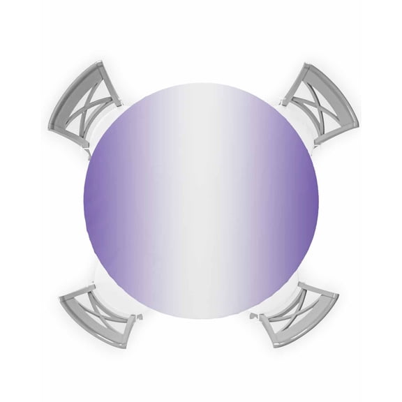 nqOlkjepod Purple Ombre Round Tablecloth, Fitted Table Cover with Elastic for 36"-44" Round Tables, Purple White Gradient Modern Abstract Art Table Cloth Outdoor Dinning Party Waterproof Tablecloths