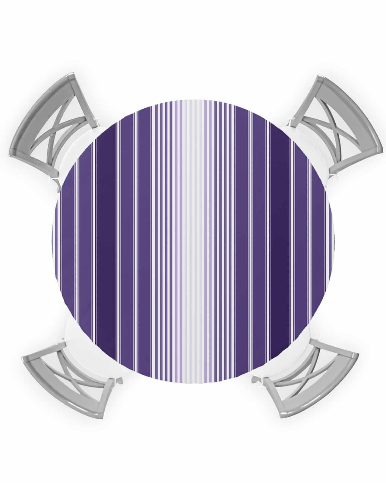 Aperturee Abstract Purple White Checker Fitted Stretch Table Cover