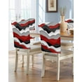 thumbnail image 1 of nqOlkjepod Red Black Ombre Chair Covers Set of 6, Decorative Chair Back Cover, Modern Geometric Moire Abstract Art Dining Room Chair Slipcovers Removable Chair Protectors Covers for Party Banquet, 1 of 7