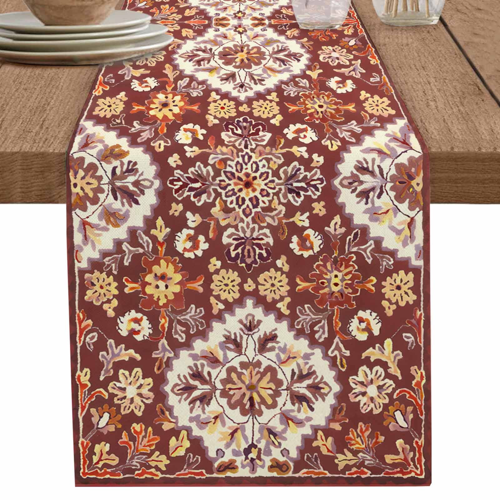 nqOlkjepod Red Boho Ethnic Table Runner 70 Inches Long Farmhouse Dress ...
