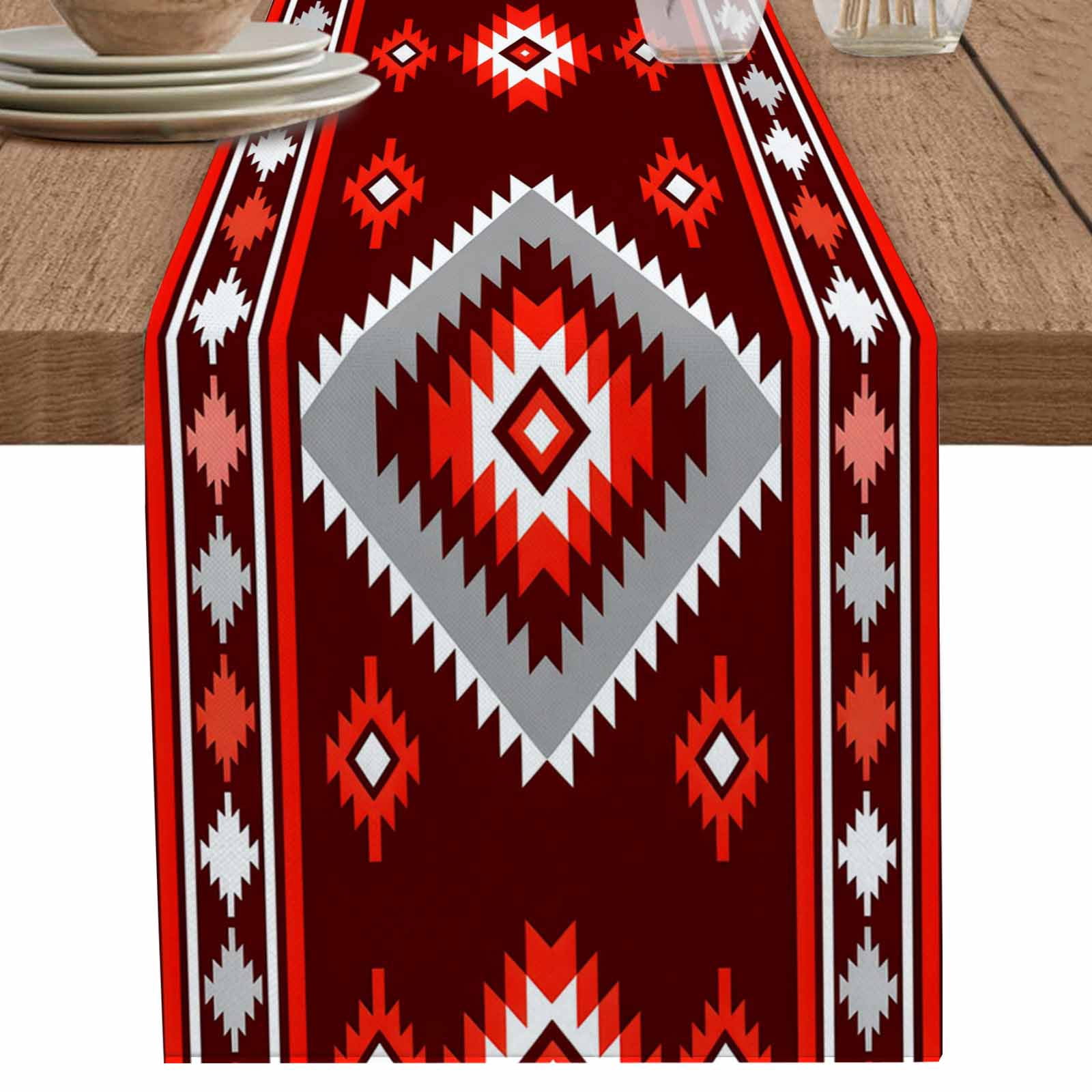 nqOlkjepod Red Boho Table Runner 70 Inches Long Farmhouse Dress Scarves ...