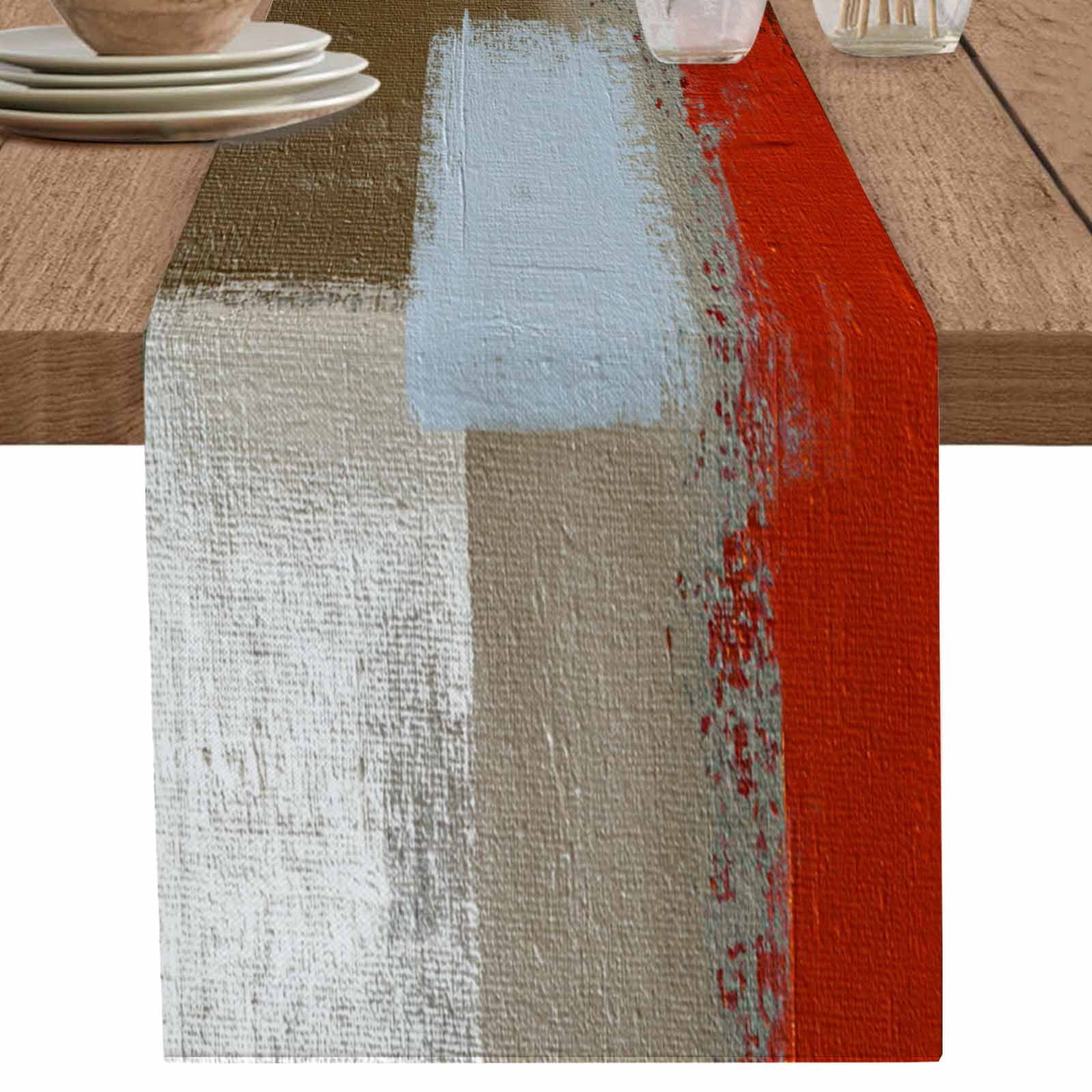 nqOlkjepod Red Brown Table Runner 70 Inches Long Farmhouse Dress ...
