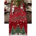 thumbnail image 1 of nqOlkjepod Red Christmas Tree Table Runner 90 Inches Long Farmhouse Dress Scarves, Xmas Tree Snowflake Balls Botanical Dining Tablerunner for Coffee Table/Kitchen Island/Party Décor, 13" x 90", 1 of 7