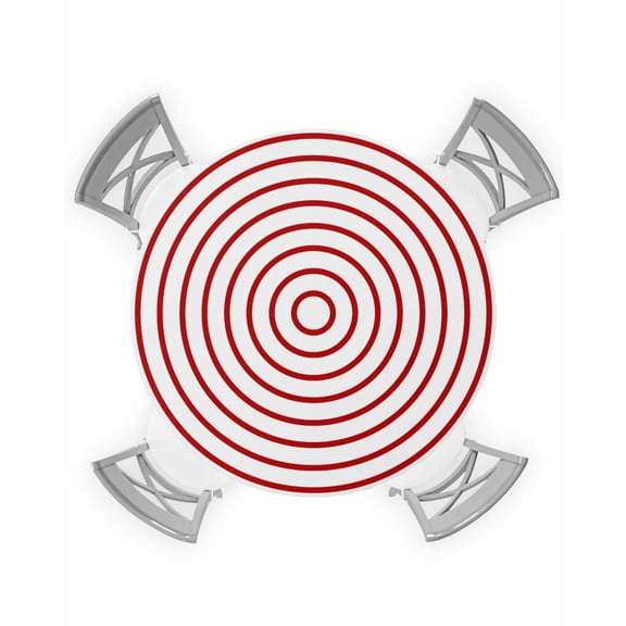 nqOlkjepod Red Circle Round Tablecloth, Fitted Table Cover with Elastic for 36"-44" Round Tables, Farmhouse Striped Abstract Art Table Cloth Outdoor Indoor Dinning Party Waterproof Tablecloths