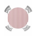 thumbnail image 1 of nqOlkjepod Red Striped Round Tablecloth, Fitted Table Cover with Elastic for 55"-60" Round Tables, Red White Stripes Farmhouse Table Cloth Outdoor Indoor Dinning Party Waterproof Tablecloths, 1 of 6