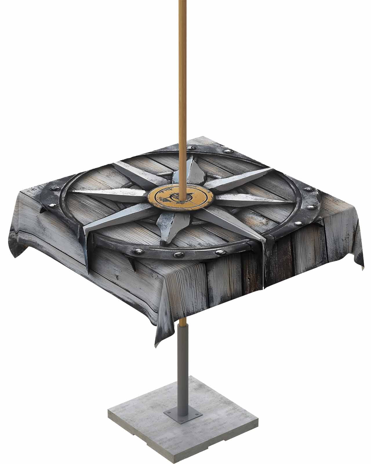 nqOlkjepod Retro Coastal Outdoor Tablecloth with Umbrella Hole & Zipper ...