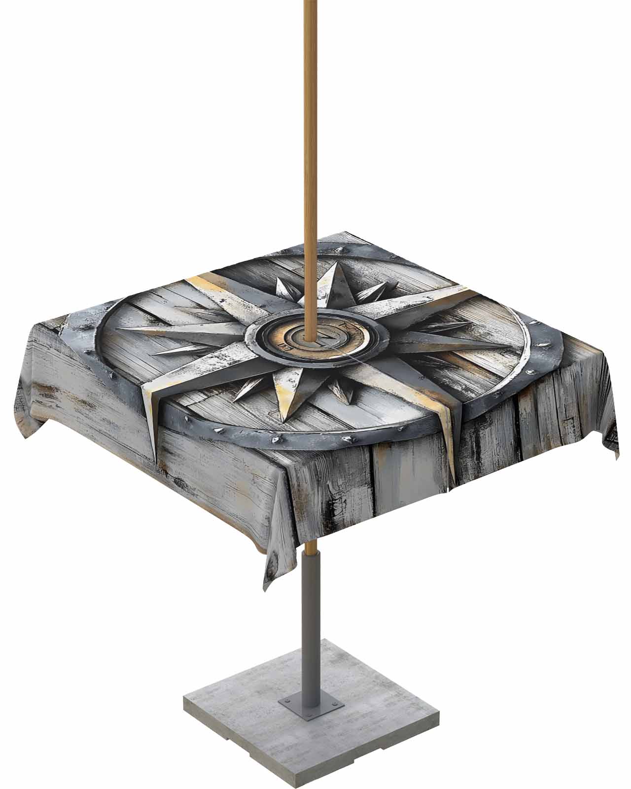 nqOlkjepod Retro Compass Coastal Outdoor Tablecloth with Umbrella Hole ...