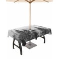 thumbnail image 1 of nqOlkjepod Retro Mist Forest Outdoor Tablecloth with Umbrella Hole & Zipper, Watercolor Mountains Nature Landscape Rectangle Table Cover 60x120 Inch, Waterproof Table Cloth Protector for Patio, 1 of 7