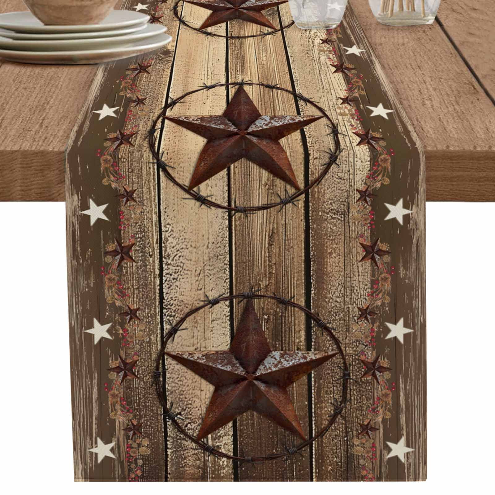 nqOlkjepod Rustic Country Table Runner 70 Inches Long Farmhouse Dress ...