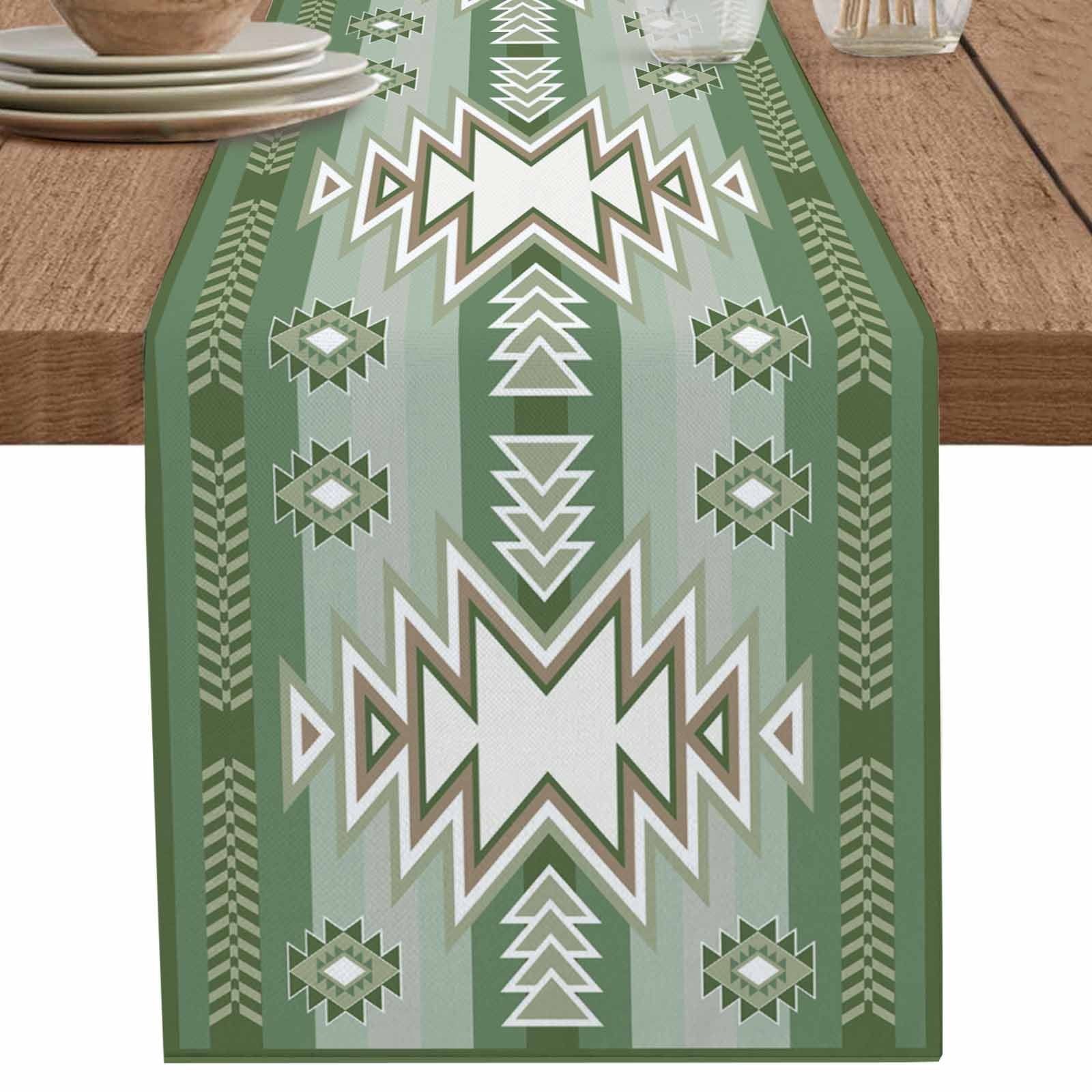 nqOlkjepod Sage Green Boho Table Runner 70 Inches Long Farmhouse Dress ...