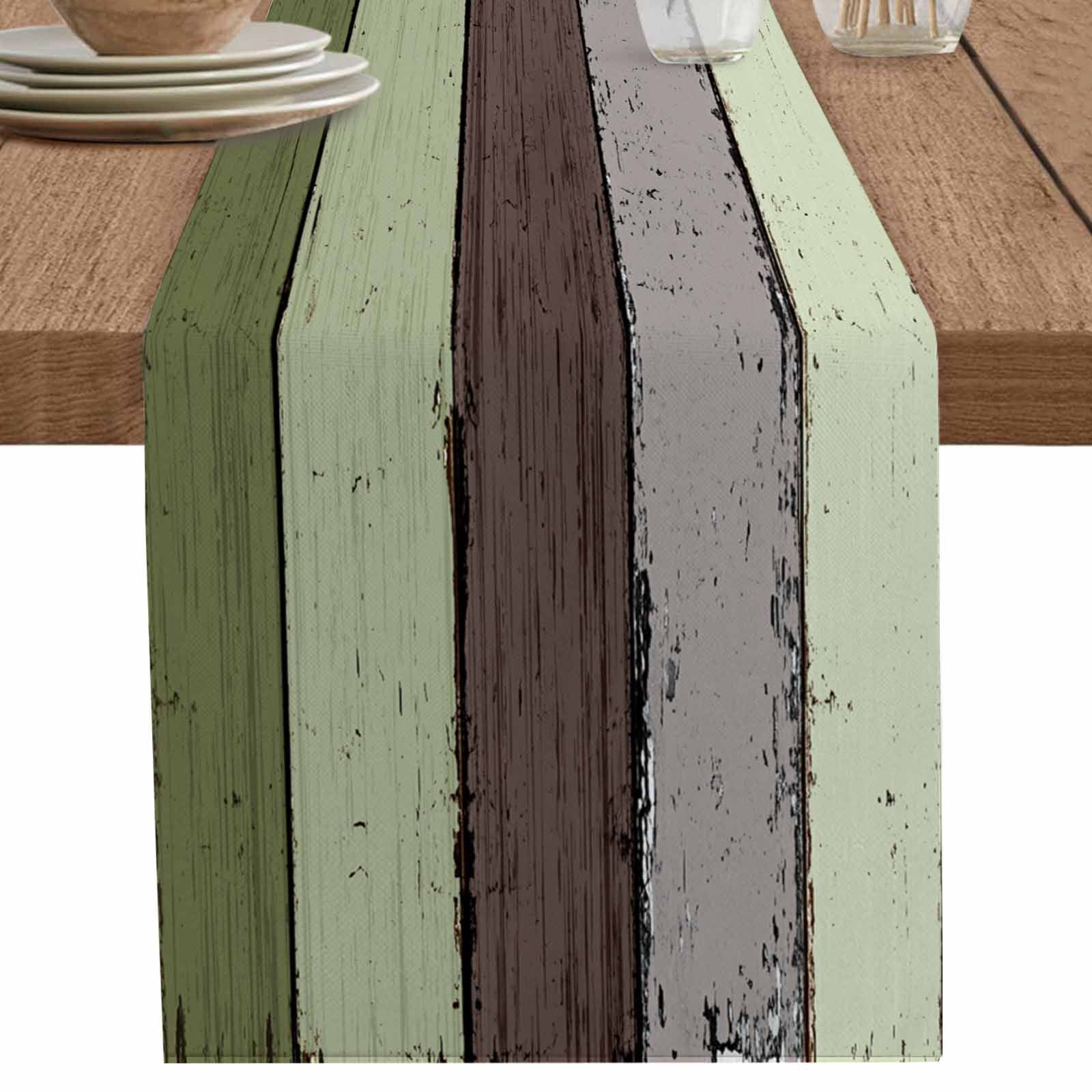 nqOlkjepod Sage Green Grey Table Runner 72 Inches Long Farmhouse Dress ...