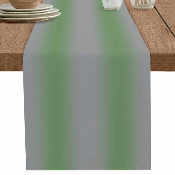 nqOlkjepod Sage Green Ombre Table Runner 70 Inches Long Farmhouse Dress Scarves, Grey Modern Abstract Art Dining Tablerunner for Coffee Table/Kitchen Island/Party Décor, 13" x 70"