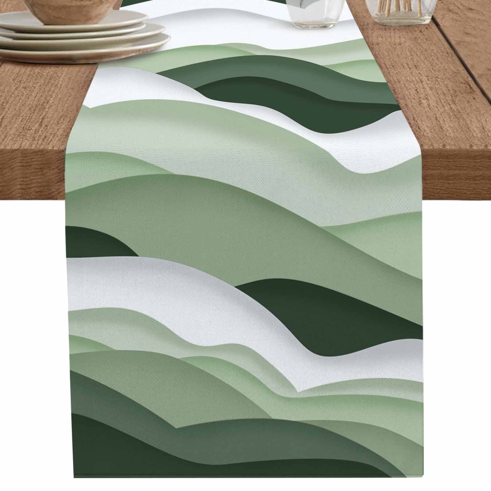 nqOlkjepod Sage Green Ombre Table Runner 72 Inches Long Farmhouse Dress ...