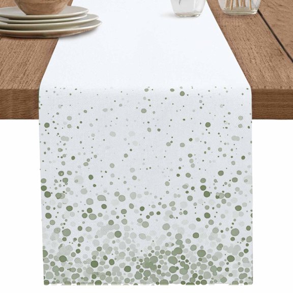 nqOlkjepod Sage Green Polka Dot Table Runner 36 Inches Long Farmhouse Dress Scarves, Abstract Modern Art Dots Watercolor Dining Tablerunner for Coffee Table/Kitchen Island/Party, Small 13" x 36"