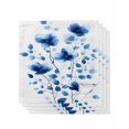 thumbnail image 1 of nqOlkjepod Seasonal Botanical Blooms Cloth Napkins Set of 4 Reusable Dinner Napkins, Blue Floral Watercolor Cocktail Napkin Washable Table Napkins for Wedding/Holiday Party/Baby Shower 20"x20", 1 of 8
