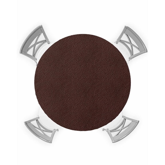 nqOlkjepod Solid Brown Round Tablecloth, Fitted Table Cover with Elastic for 45"-54" Round Tables, Vintage Minimalism Abstract Denim Pattern Table Cloth Outdoor Dinning Party Waterproof Tablecloths