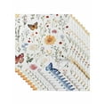 thumbnail image 1 of nqOlkjepod Spring Blossom Floral Cloth Napkins Set of 8 Reusable Dinner Napkins, Farmhouse Butterfly Botanical Cocktail Napkin Washable Table Napkins for Wedding/Holiday Party/Baby Shower 20"x20", 1 of 8