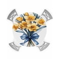 thumbnail image 1 of nqOlkjepod Spring Botanical Round Tablecloth, Fitted Table Cover with Elastic for 45"-54" Round Tables, Yellow Verdant Flower Patterns Table Cloth Outdoor Indoor Dinning Party Waterproof Tablecloths, 1 of 6