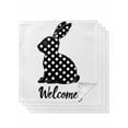 thumbnail image 1 of nqOlkjepod Spring Bunny Cloth Napkins Set of 4 Reusable Dinner Napkins, Easter Rabbit Polka Dot Watercolor Cocktail Napkin Washable Table Napkins for Wedding/Holiday Party/Baby Shower 20"x20", 1 of 8