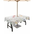 thumbnail image 1 of nqOlkjepod Spring Floral Botanical Outdoor Tablecloth with Umbrella Hole & Zipper, Farmhouse Flowers Rectangle Table Cover 52x70 Inch, Dining Waterproof Table Cloth Protector for Patio/Party/Picnic, 1 of 7