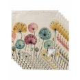 thumbnail image 1 of nqOlkjepod Spring Floral Cloth Napkins Set of 6 Reusable Dinner Napkins, Modern Abstract Art Spring Floral Rustic Cocktail Napkin Washable Table Napkins for Wedding/Holiday Party/Baby Shower 20"x20", 1 of 8