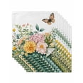 thumbnail image 1 of nqOlkjepod Spring Floral Cloth Napkins Set of 8 Reusable Dinner Napkins, Pink Summer Botanical Butterfly Pastoral Cocktail Napkin Washable Table Napkins for Wedding/Holiday Party/Baby Shower 20"x20", 1 of 8
