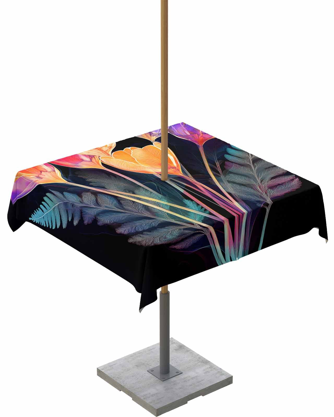 Aperturee Spring Garden Flower Plants Art Stretch Table Cover