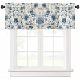 thumbnail image 1 of nqOlkjepod Spring Flower Farmhouse Short Window Curtain Valances, Blue Watercolor Plant Plant Leaf Branch Rod Pocket Kitchen Valances for Living Room Bedroom Bathroom Cafe, 1 Panel - 42" x 18", 1 of 8