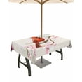 thumbnail image 1 of nqOlkjepod Spring Red Bird Outdoor Tablecloth with Umbrella Hole & Zipper, Summer Vintage Branch Floral Beige Rectangle Table Cover 52x70 Inch, Dining Waterproof Table Cloth Protector for Patio, 1 of 7