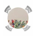 thumbnail image 1 of nqOlkjepod Summer Botanical Round Tablecloth, Fitted Table Cover with Elastic for 55"-60" Round Tables, Rustic Tropical Plants Birds Table Cloth Outdoor Indoor Dinning Party Waterproof Tablecloths, 1 of 6