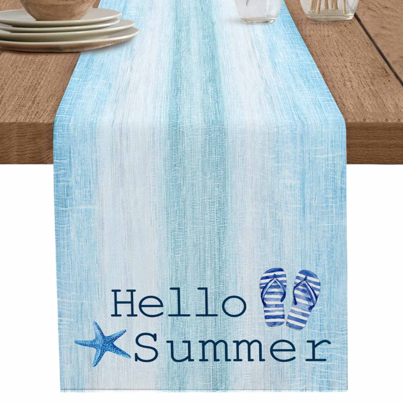 nqOlkjepod Summer Flip Flops Table Runner 72 Inches Long Farmhouse ...
