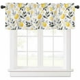 thumbnail image 1 of nqOlkjepod Summer Lemon Farmhouse Short Window Curtain Valances, Watercolor Fruit Grey Leaf Rod Pocket Kitchen Valances for Living Room Bedroom Bathroom Cafe, 1 Panel - 54" x 18", 1 of 8
