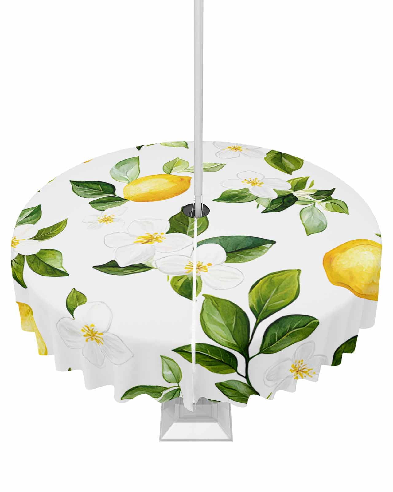 Aperturee Farm Watercolor Lemon Fruit Fitted Stretch Table Cover