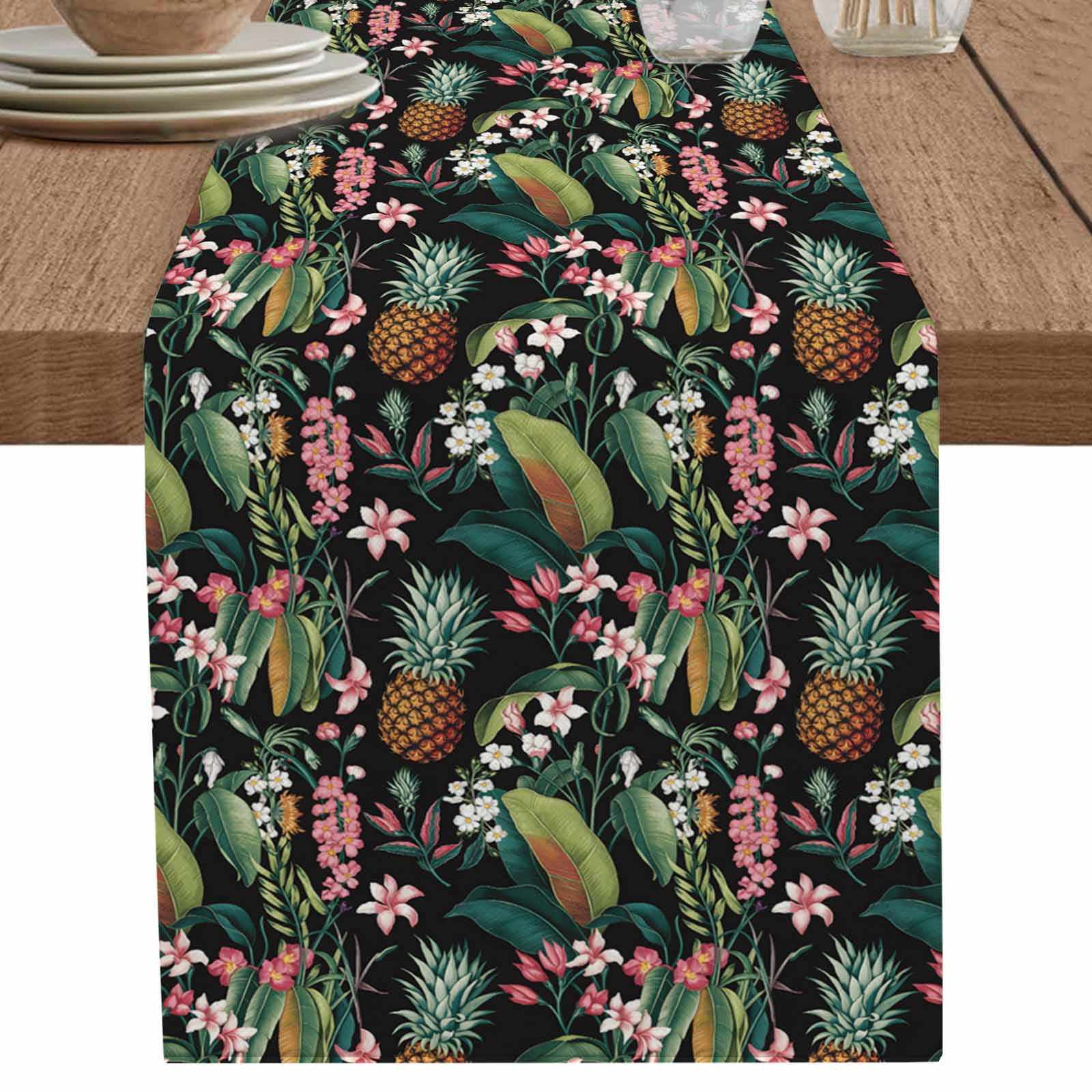 nqOlkjepod Summer Tropical Table Runner 72 Inches Long Farmhouse Dress ...
