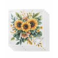 thumbnail image 1 of nqOlkjepod Sunflower Cloth Napkins Set of 4 Reusable Dinner Napkins, Vintage Plant Leaf Eucalyptus Garden Floral Cocktail Napkin Washable Table Napkins for Wedding/Holiday Party/Baby Shower 20"x20", 1 of 8
