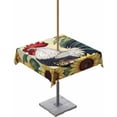 thumbnail image 1 of nqOlkjepod Sunflower Rooster Outdoor Tablecloth with Umbrella Hole & Zipper, Vintage Watercolor Summer Floral Square Table Cover 60x60 Inch, Dining Waterproof Table Cloth Protector for Patio/Party, 1 of 7