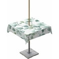 thumbnail image 1 of nqOlkjepod Teal Blue Leaves Outdoor Tablecloth with Umbrella Hole & Zipper, Summer Botanical Watercolor Square Table Cover 60x60 Inch, Dining Waterproof Table Cloth Protector for Patio/Party/Picnic, 1 of 7
