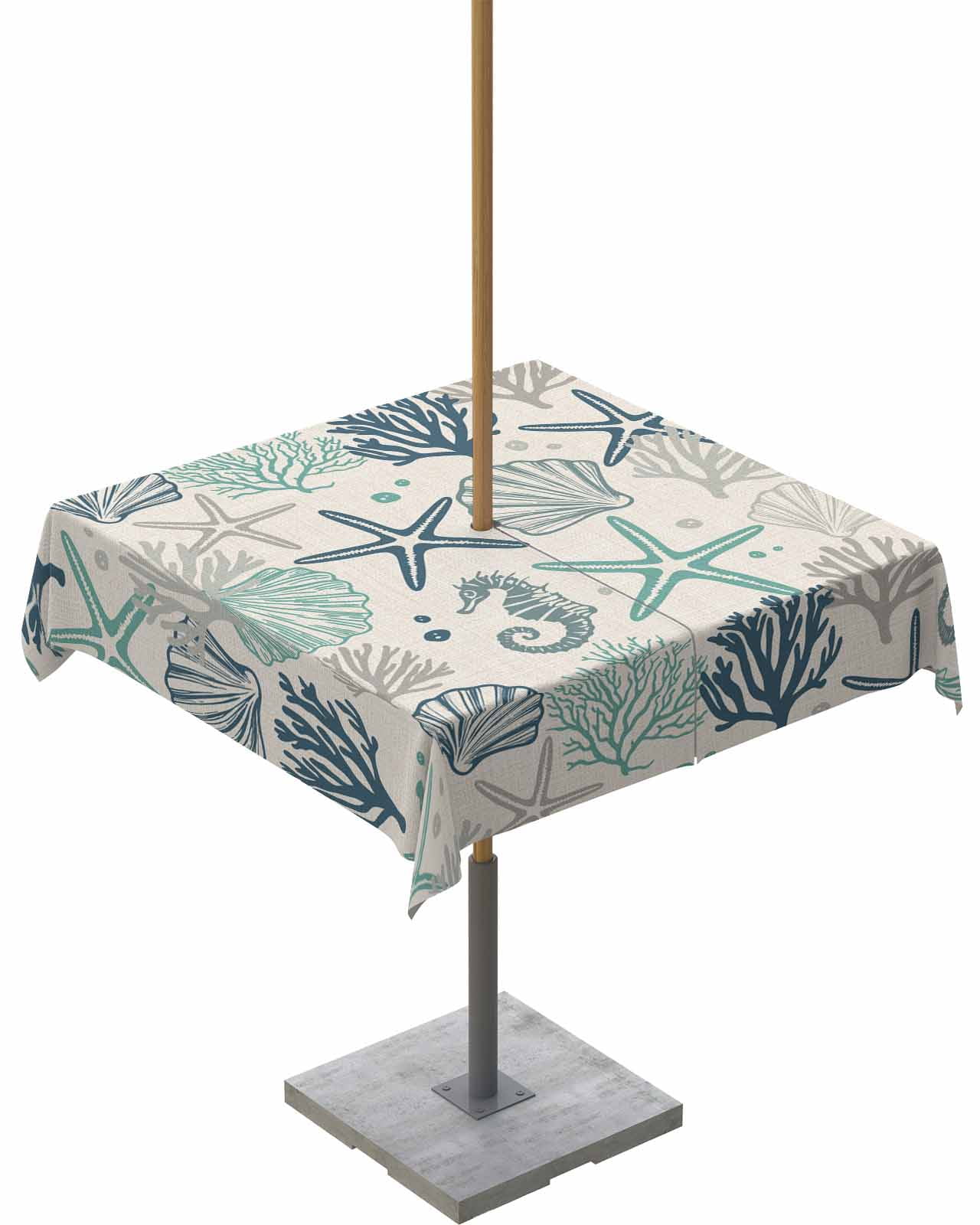 nqOlkjepod Teal Green Ocean Outdoor Tablecloth with Umbrella Hole ...
