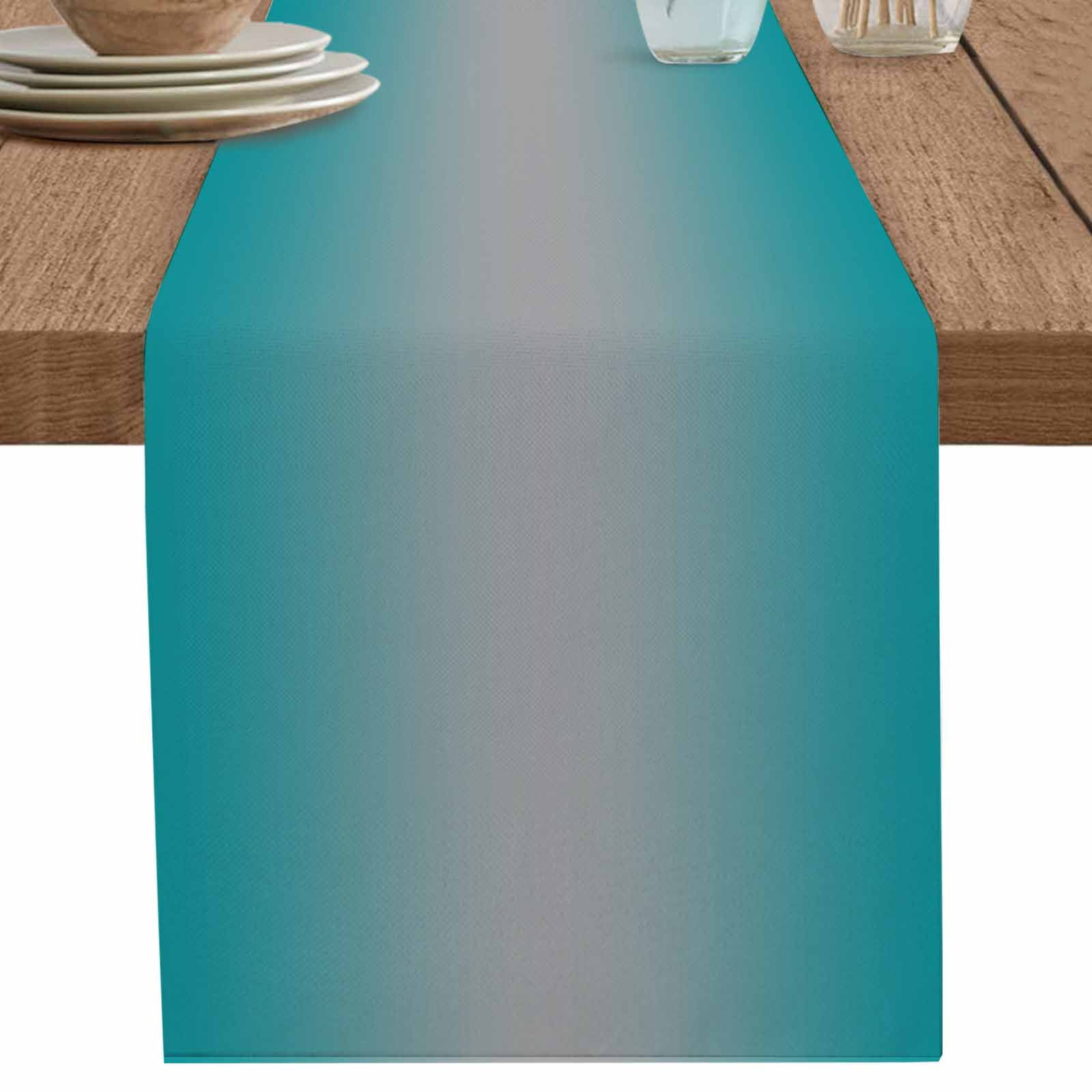 nqOlkjepod Teal Grey Ombre Table Runner 72 Inches Long Farmhouse Dress ...