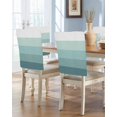 thumbnail image 1 of nqOlkjepod Teal Ombre Chair Covers Set of 6, Decorative Chair Back Cover, Modern Abstract Art Farmhouse Striped Dining Room Chair Slipcovers Removable Chair Protectors Covers for Party Banquet, 1 of 7