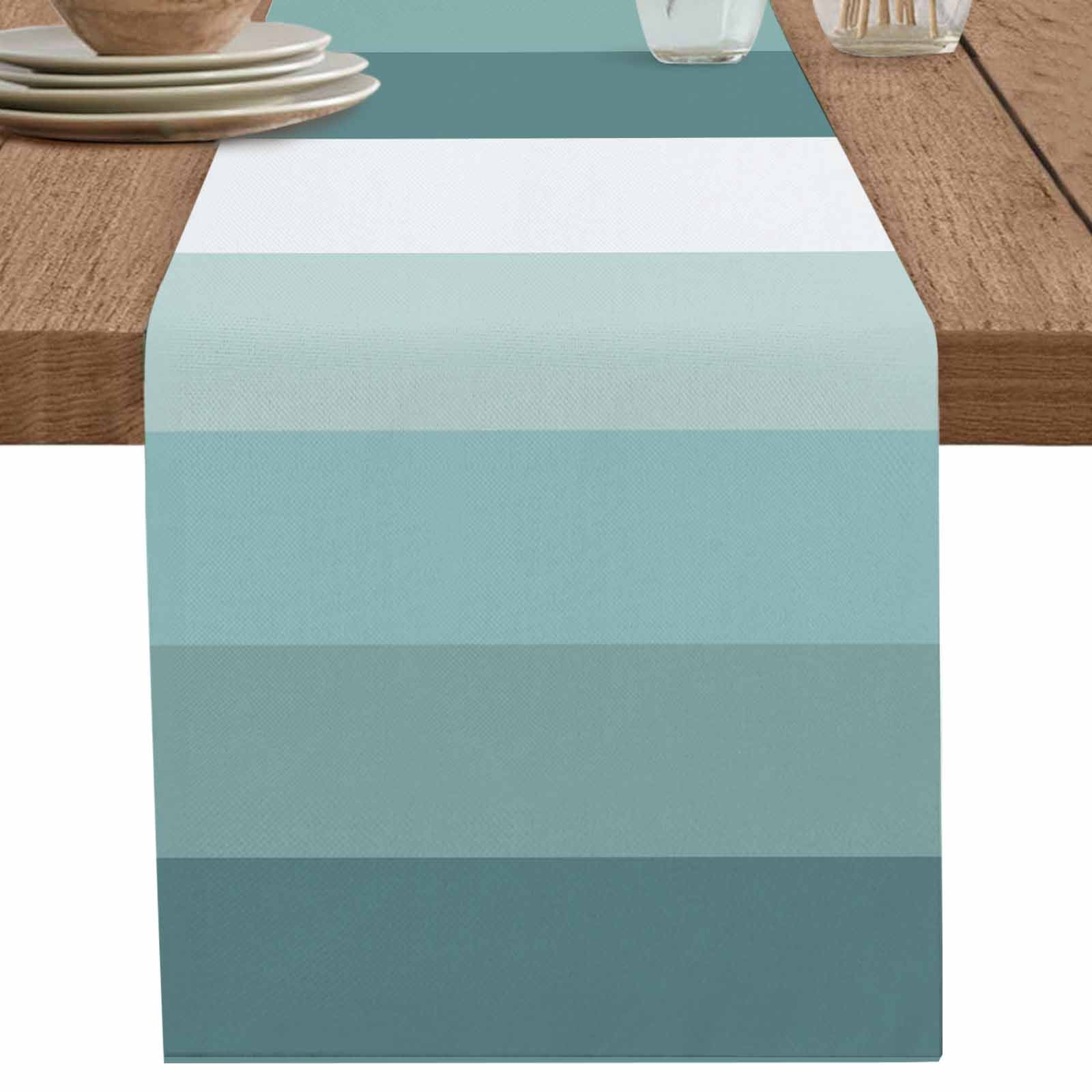 nqOlkjepod Teal Ombre Table Runner 60 Inches Long Farmhouse Dress ...