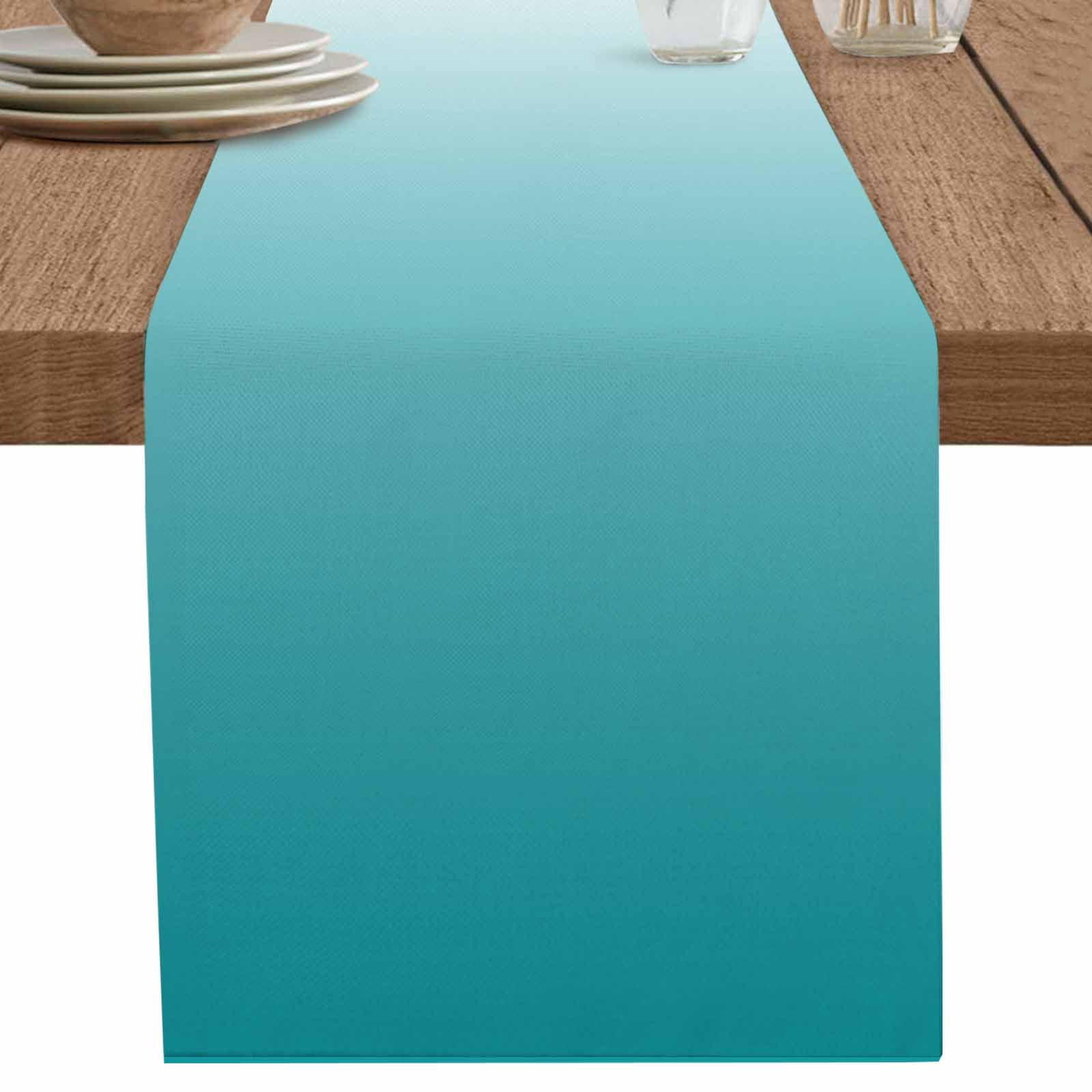 nqOlkjepod Teal Ombre Table Runner 72 Inches Long Farmhouse Dress ...