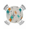 thumbnail image 1 of nqOlkjepod Teal Orange Boho Round Tablecloth, Fitted Table Cover with Elastic for 36"-44" Round Tables, Middle Century Geometric Abstract Table Cloth Outdoor Dinning Party Waterproof Tablecloths, 1 of 6